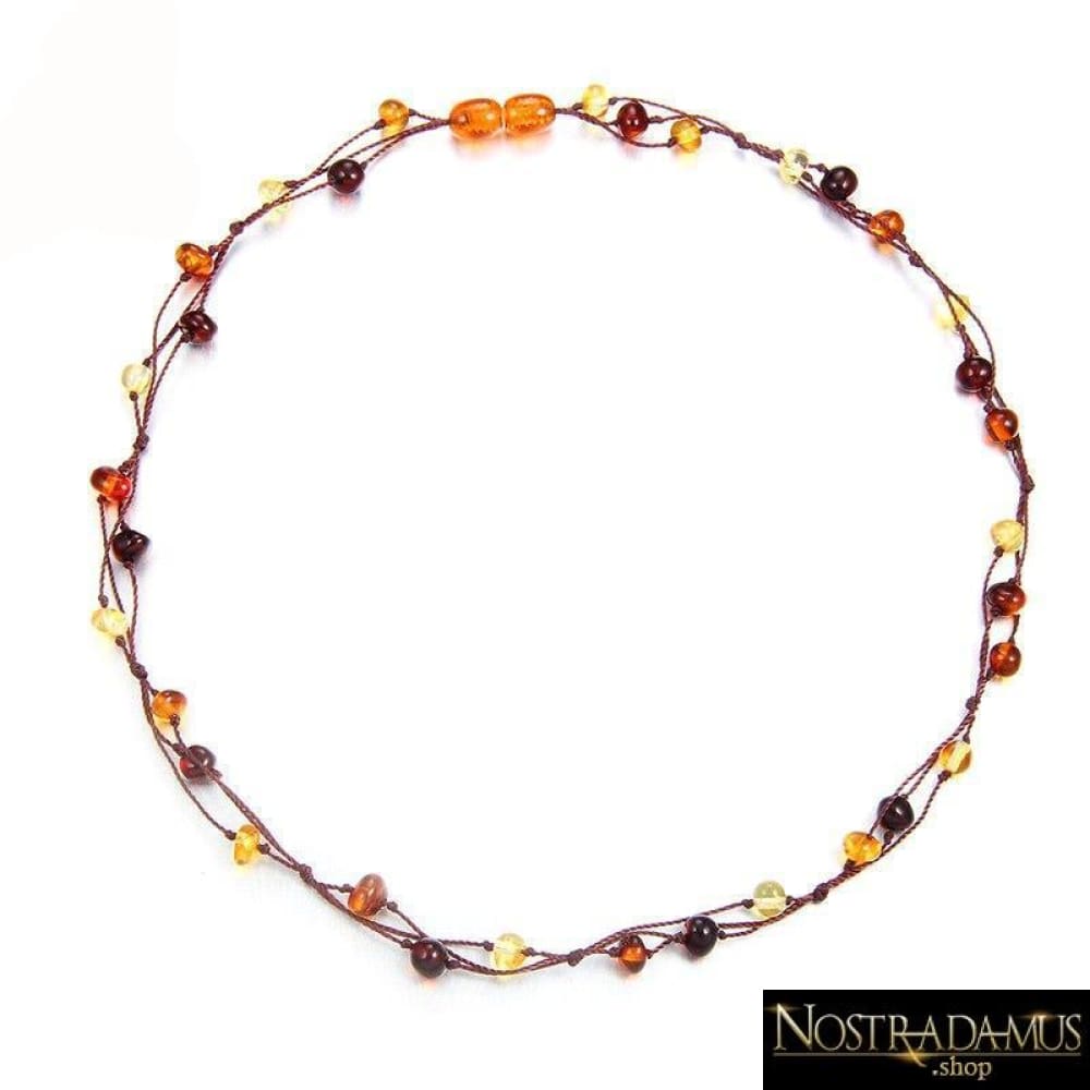 Collier en Perles dAmbre Multicolores - Colliers