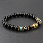 Bracelet Tibétain en Onyx Noir - Équilibre