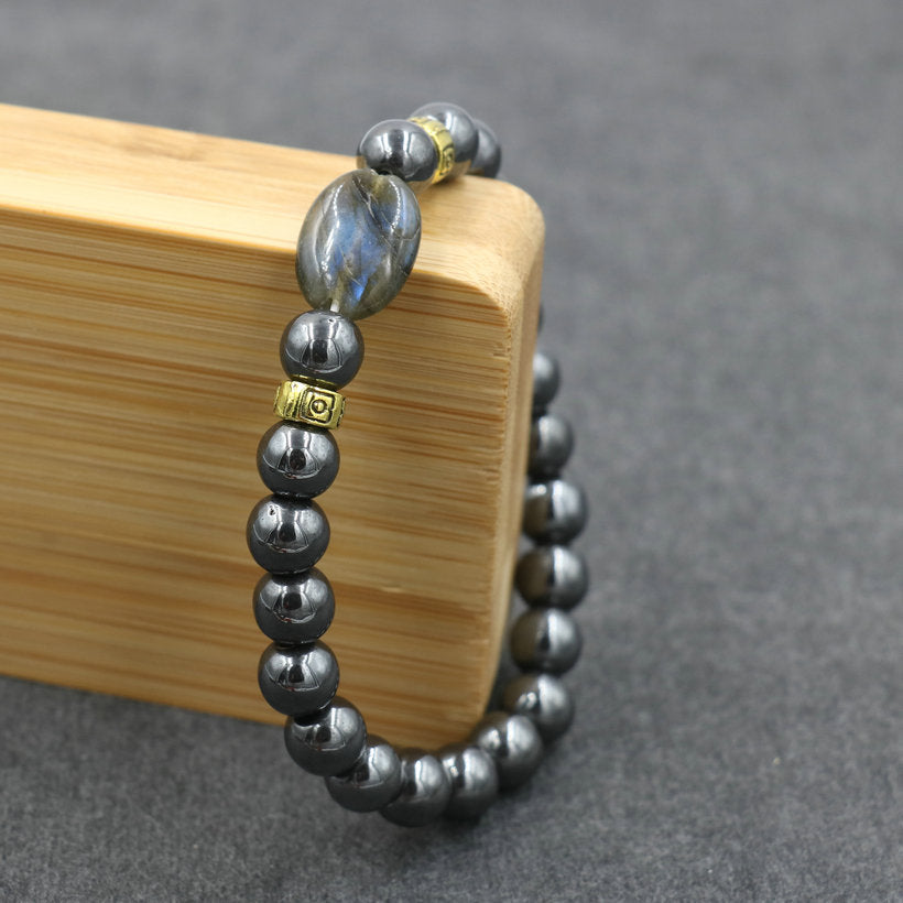 Bracelet en Hématite & Labradorite - 'Équilibre & Protection'