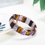 Bracelet 'Corps-Âme-Esprit' - Améthyste & Œil de Tigre