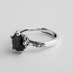 Bague 'Ange Gardien' - Argent & Obsidienne