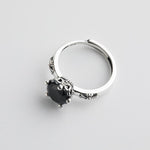 Bague 'Ange Gardien' - Argent & Obsidienne