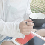 Bague 'Ange Gardien' - Argent & Obsidienne