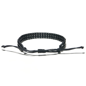 Double Bracelet 'Purification Vibratoire' en Obsidienne