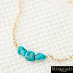 Bracelet Trois Turquoises - Chaîne et de Lien Bracelets
