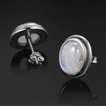 Boucles d'Oreilles 'Pierre de Lune' en Argent