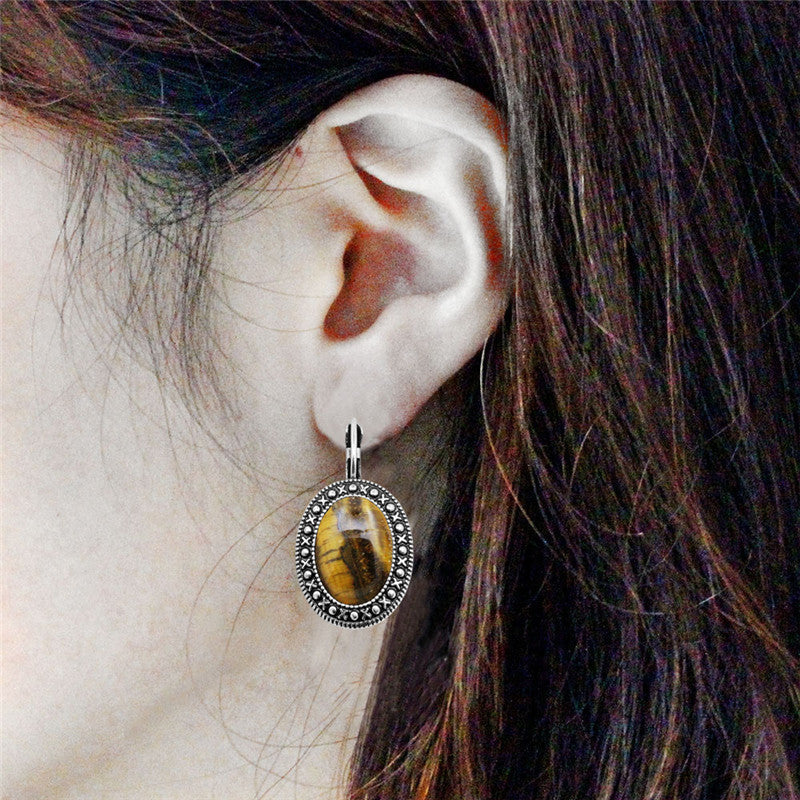 Boucle d'Oreilles 'Beauté Solaire' en Œil-de-Tigre