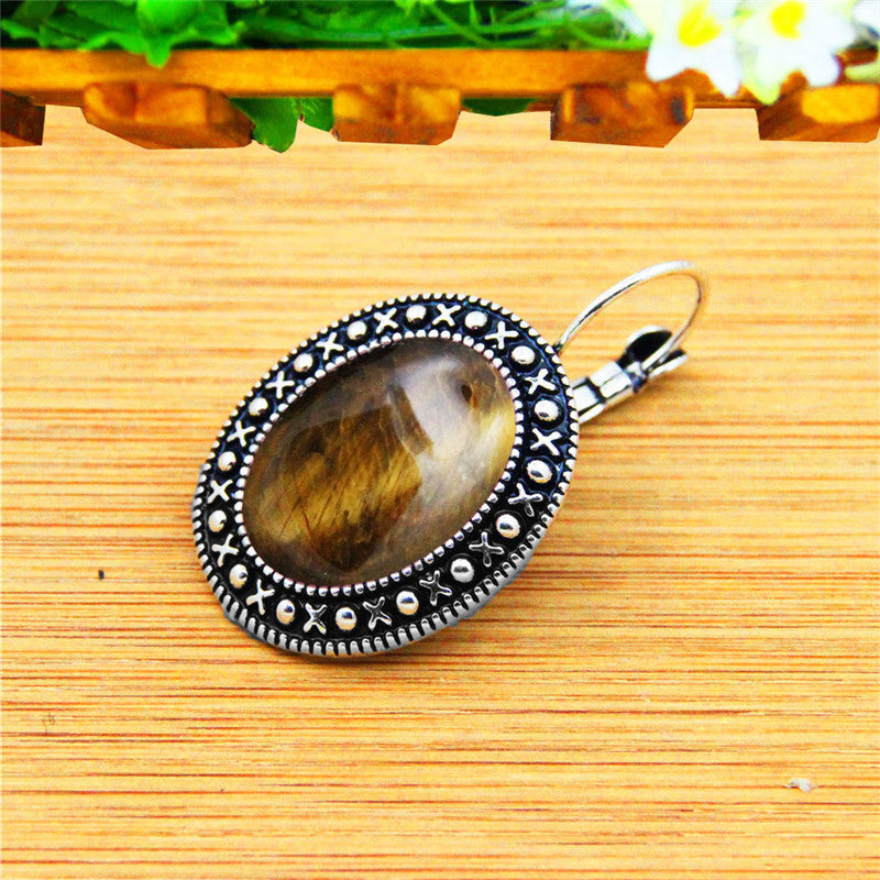 Boucle d'Oreilles 'Beauté Solaire' en Œil-de-Tigre