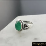 Bague Réconfort - Onyx vert et Argent