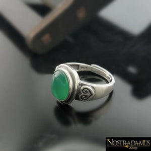 Bague Réconfort - Onyx vert et Argent