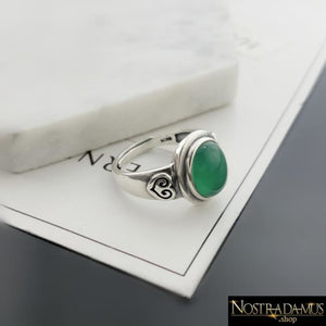 Bague Réconfort - Onyx vert et Argent