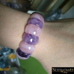 Bracelet Amour & Sagesse en Améthyste et Quartz Rose - Bracelets & Bangles