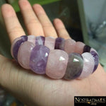 Bracelet Amour & Sagesse en Améthyste et Quartz Rose - Bracelets & Bangles