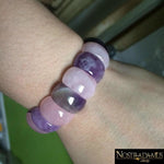 Bracelet Amour & Sagesse en Améthyste et Quartz Rose - Bracelets & Bangles