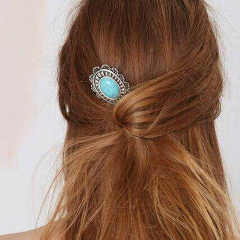 Épingle à Cheveux - Howlite Turquoise