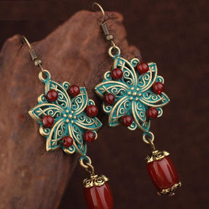 Boucles d'Oreilles 'Ancrage & Vitalité' - Agate Rouge