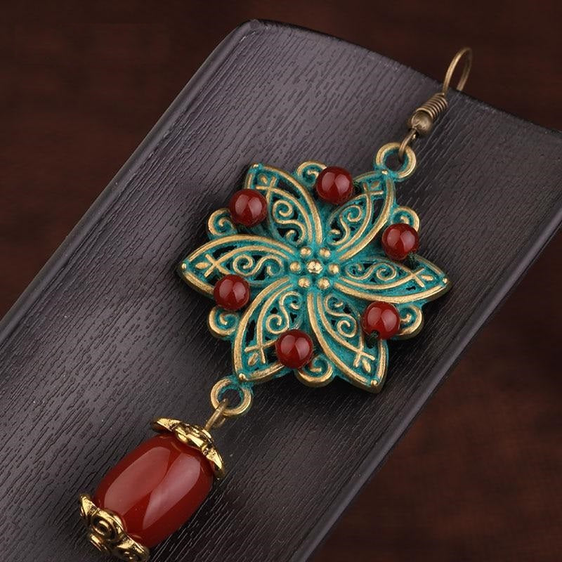 Boucles d'Oreilles 'Ancrage & Vitalité' - Agate Rouge