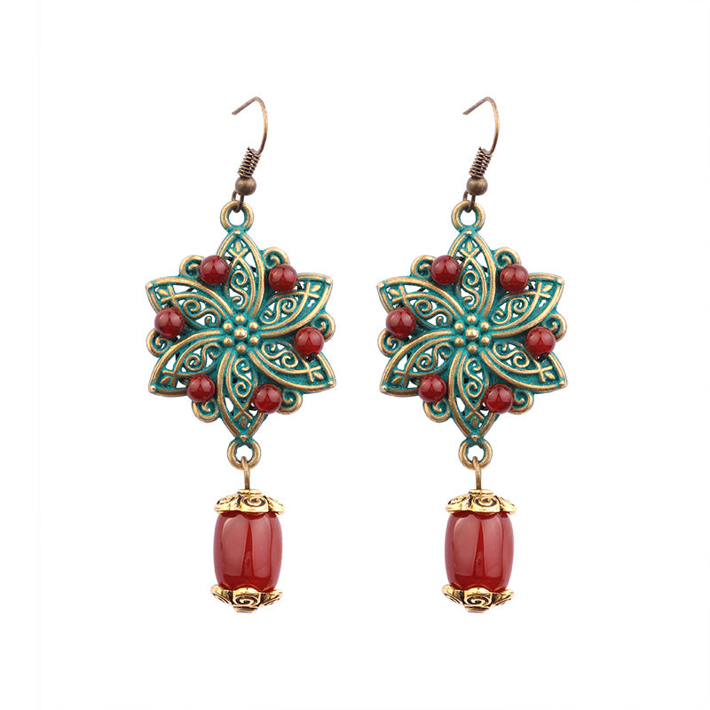 Boucles d'Oreilles 'Ancrage & Vitalité' - Agate Rouge