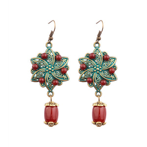 Boucles d'Oreilles 'Ancrage & Vitalité' - Agate Rouge