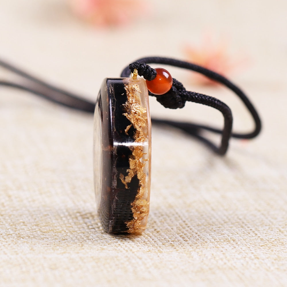 Pendentif Orgonite de Protection - Obsidienne & Grenat