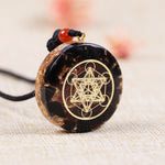 Pendentif Orgonite de Protection - Obsidienne & Grenat