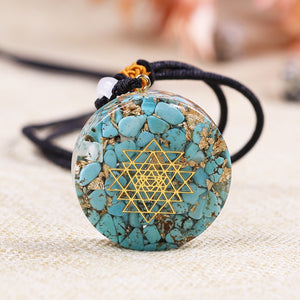 Pendentif Orgonite Turquoise - Protection Psychique & Physique