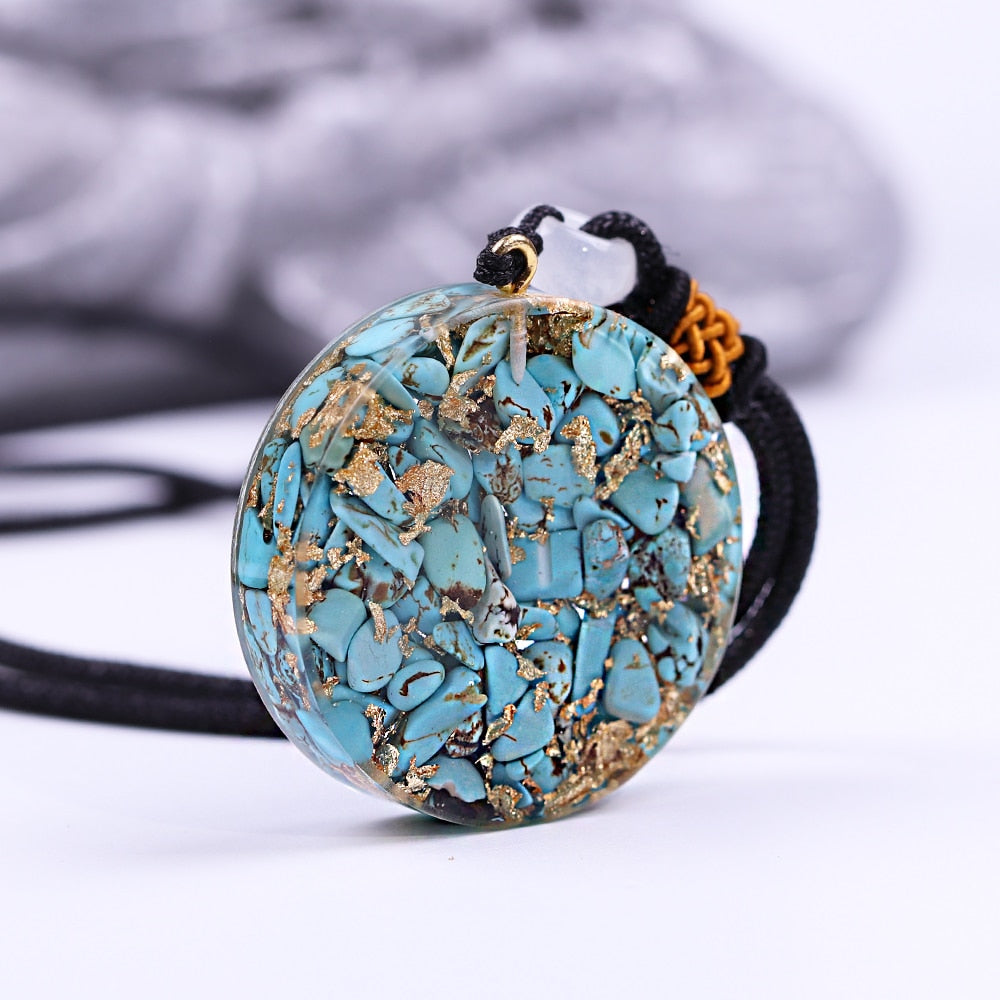 Pendentif Orgonite Turquoise - Protection Psychique & Physique