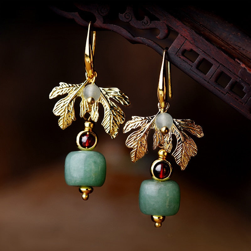 Boucles d'Oreilles 'Équilibre du Cœur' - Cuivre & Aventurine