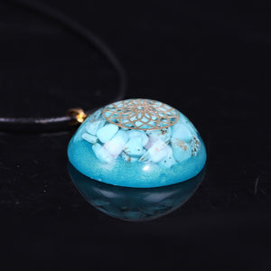 Pendentif Orgonite Turquoise - Clairvoyance & Protection