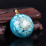 Pendentif Orgonite Turquoise - Clairvoyance & Protection