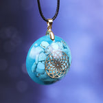 Pendentif Orgonite Turquoise - Clairvoyance & Protection