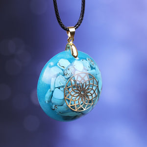 Pendentif Orgonite Turquoise - Clairvoyance & Protection