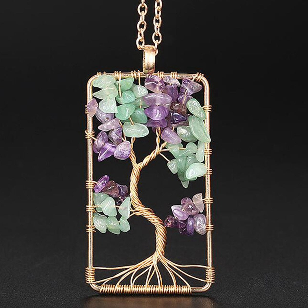 Pendentif 'Esprit de la Nature' - Aventurine & Améthyste