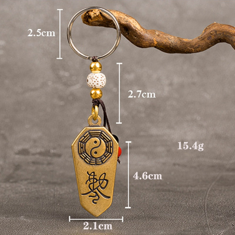 Porte-clés 'FU' - Talisman Taoïste de Protection