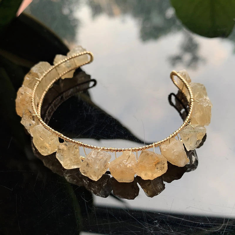 Bracelet d'Abondance Financière en Citrine Brute