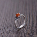Bague 'Énergie Vitale' - Argent Massif & Cornaline