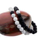 Double Bracelet 'Liens du Cœur' - Howlite & Onyx