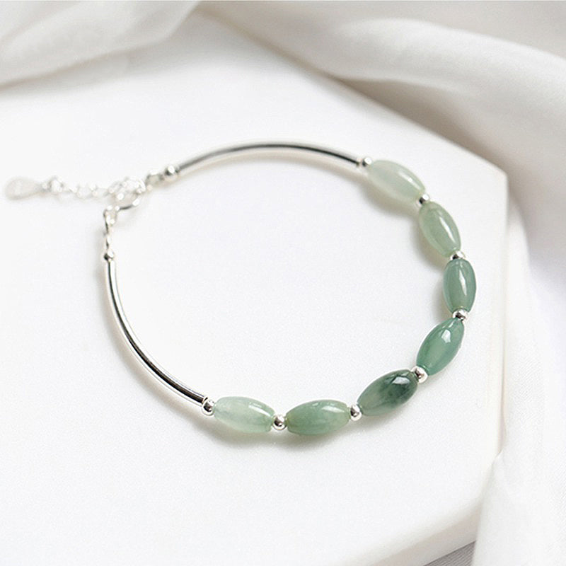 Bracelet 'Énergies du Changement' - Argent & Jade