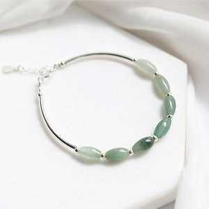 Bracelet 'Énergies du Changement' - Argent & Jade