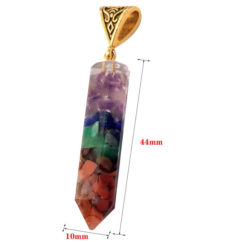 Pendentif Orgonite - Pierres des 7 Chakras