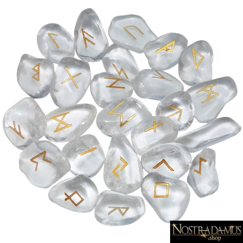 Runes Divinatoires en Cristal de Roche - Bijoux Packaging & Display