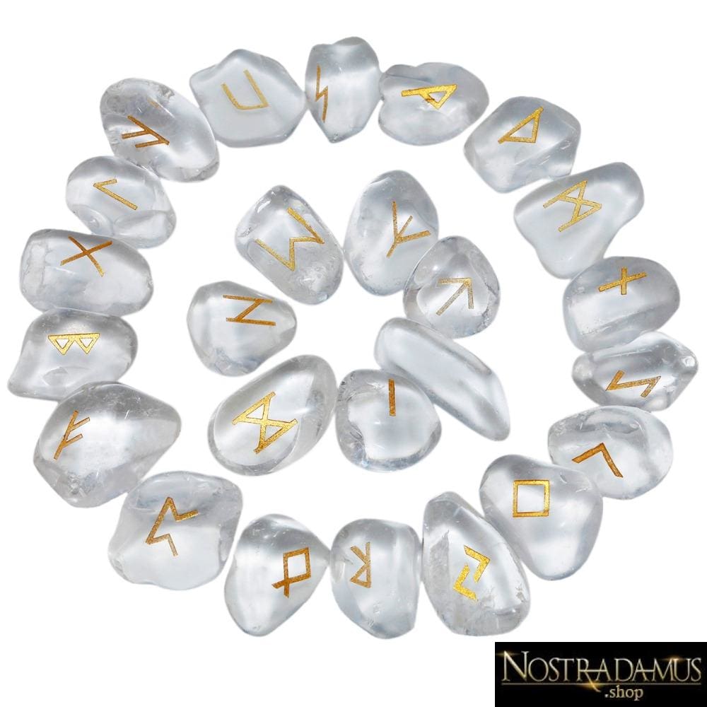 Runes Divinatoires en Cristal de Roche - Bijoux Packaging & Display