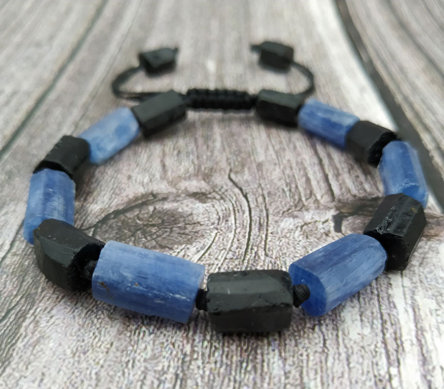 Bracelet en Kyanite & Tourmaline - Force Spirituelle