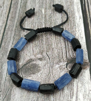 Bracelet en Kyanite & Tourmaline - Force Spirituelle