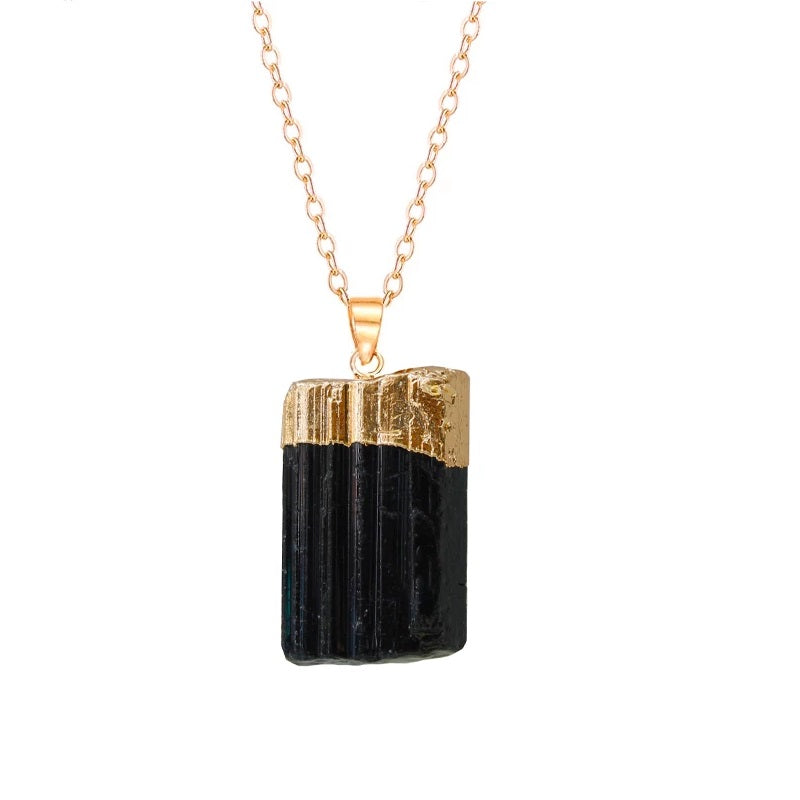 Pendentif en Tourmaline Brute - Bouclier Anti-Ondes Électromagnétiques
