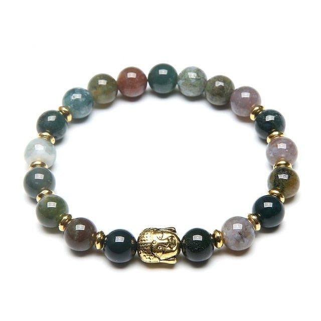 Bracelet en Agate Indienne - Équilibre Yin/Yang