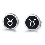 Boucles d'Oreilles 'Symbole Zodiacal' en Acier Inoxydable
