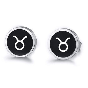 Boucles d'Oreilles 'Symbole Zodiacal' en Acier Inoxydable