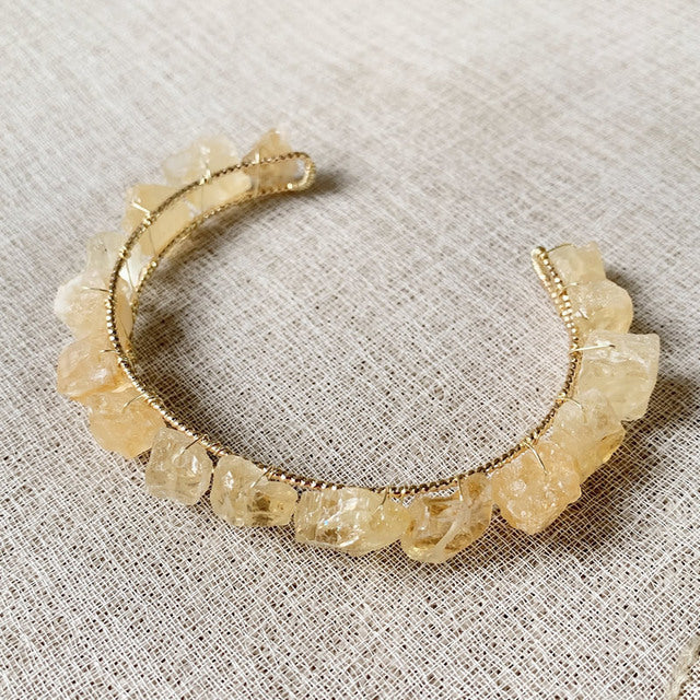 Bracelet d'Abondance Financière en Citrine Brute