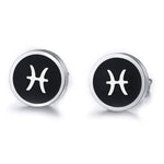 Boucles d'Oreilles 'Symbole Zodiacal' en Acier Inoxydable